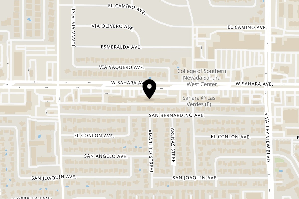 Map showing the location of Jumpa Lao Thai Bistro on 4105 W Sahara Ave in Las Vegas